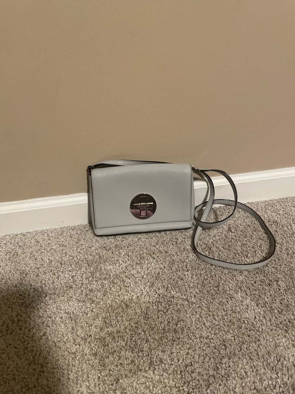 Kate Spade New York Newbury Lane Sally Saffiano Leather Crossbody Bag Grey